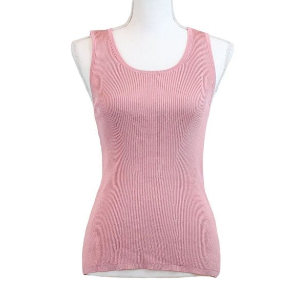 White House Black Market Tops - WHBM Pink Ribbed Stretchy Tank Top Size XXS **Lovely Shimmer**